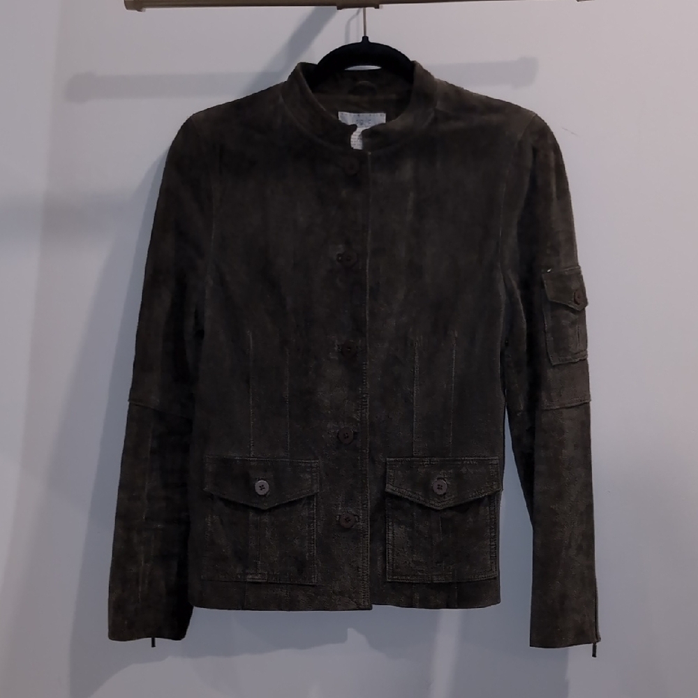 August Silk Suede Button-Up Jacket